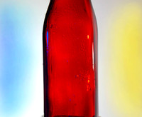 blue yellow red bottle