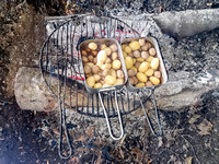 Belisama's Retreat Cooking tea on a fire 2020
